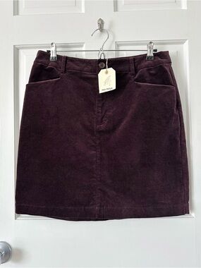 NEW! Nice Things Paloma S. Falda Pana Lisa Velvet Mini Skirt Burgundy Size 10
